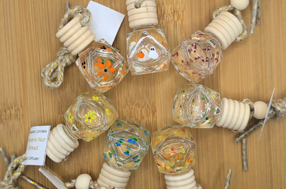 Hand-Painted Hanging Glass Car Diffuser